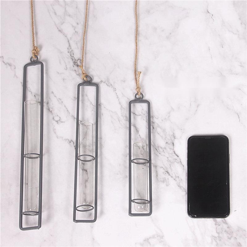 Wrought Iron Hanging Glass Vase