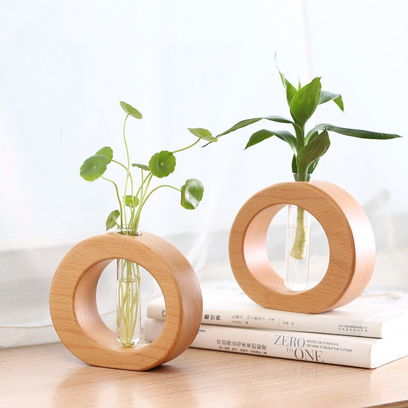 Wooden Glass Vase