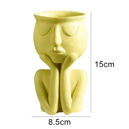 Human Think Face Ceramic Vase