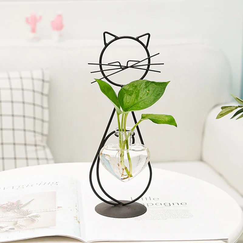 Glass Cat Vase