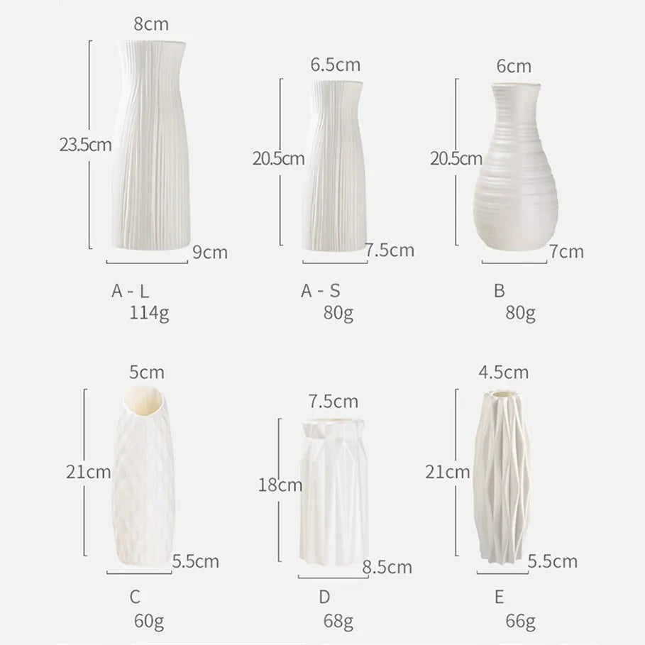 White Nordic Plastic Vase