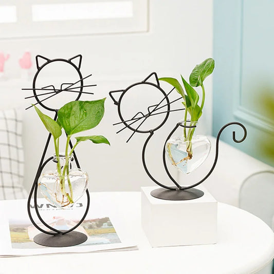 Glass Cat Vase