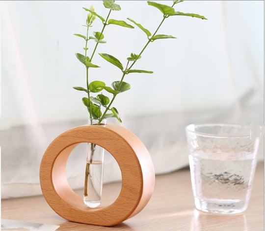 Wooden Glass Vase